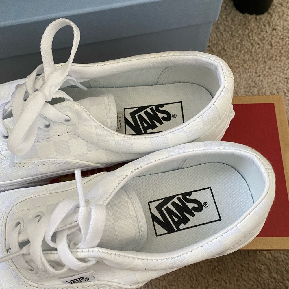 White Checkered Vans - image 3